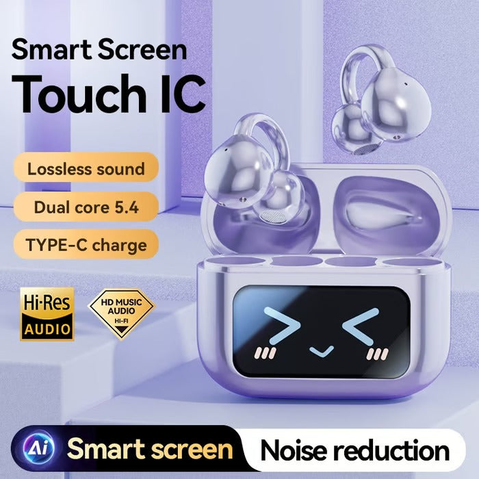 🔥2025 New Arrival - Ear Clip Style Bluetooth Translation Headset With Touch Screen