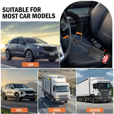 Steering Wheel Lock Seat Belt Universal Anti Theft Car Device Prevention