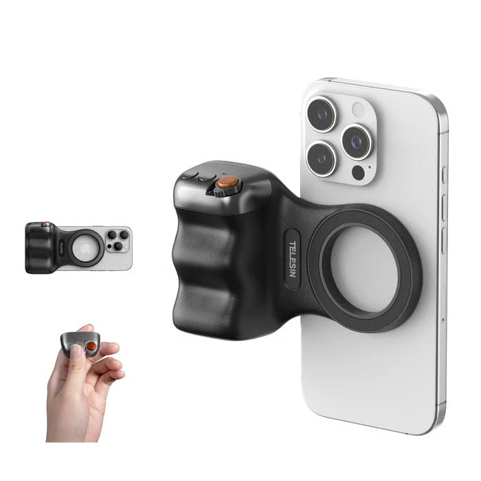 TELESIN Fun Shot Magnetic Phone Camera Grip & Magnetic Selfie Light Bundle Kit