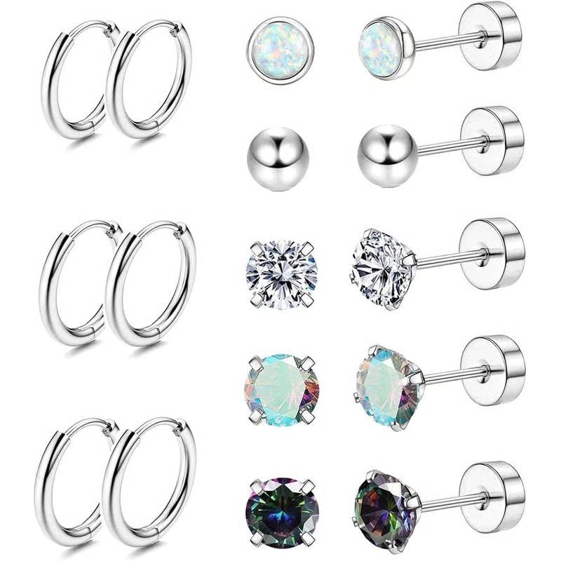 8 Pairs Hypoallergenic Earrings