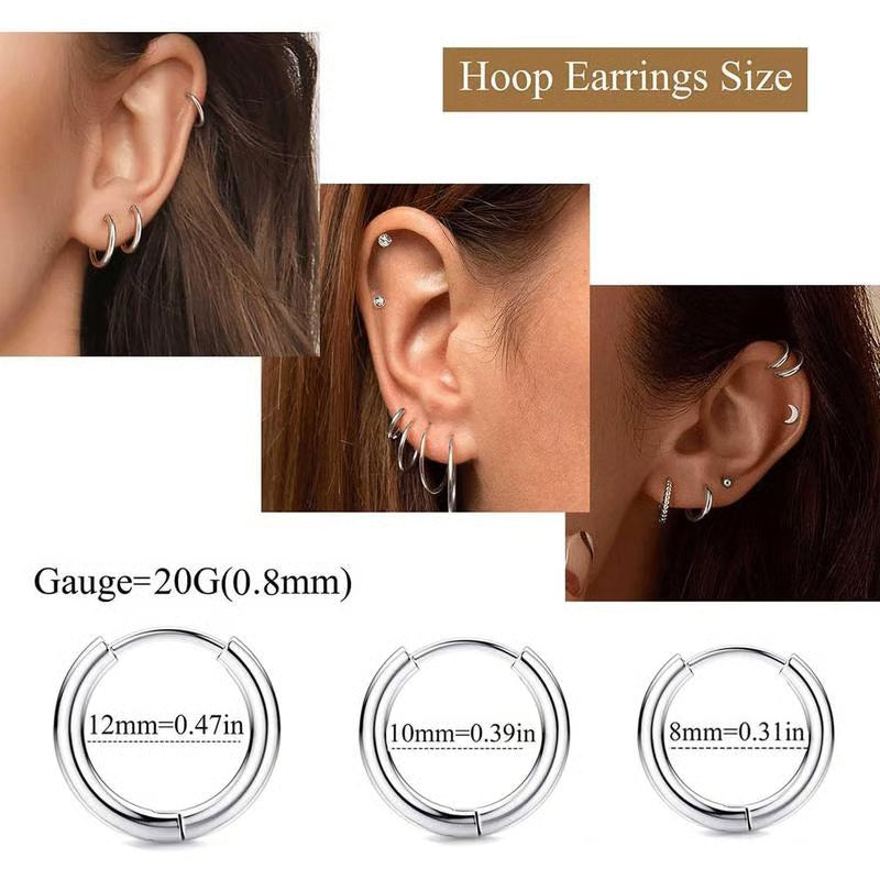 8 Pairs Hypoallergenic Earrings
