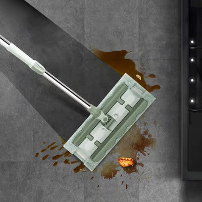 🏆Hot Sale 49% OFF⏳Flat Mop with Stainless Steel Handle with Reusable Washable Mop Cloths