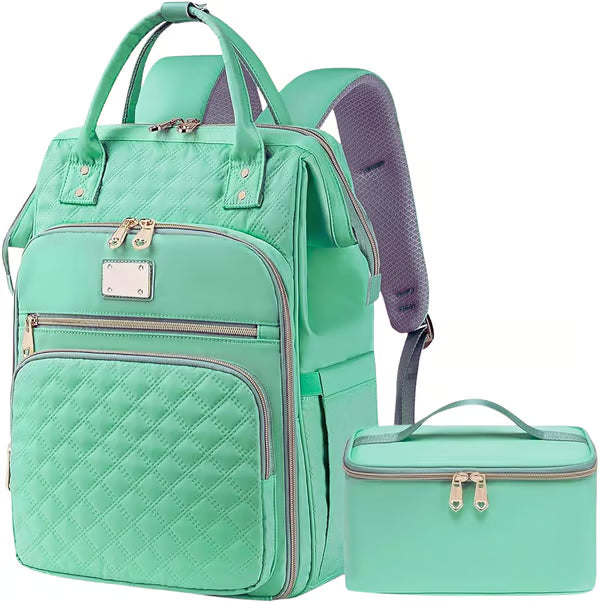 🎒✨Large-Capacity Quilted Backpack with Multiple Compartments for Travel, Lunch & Camping
