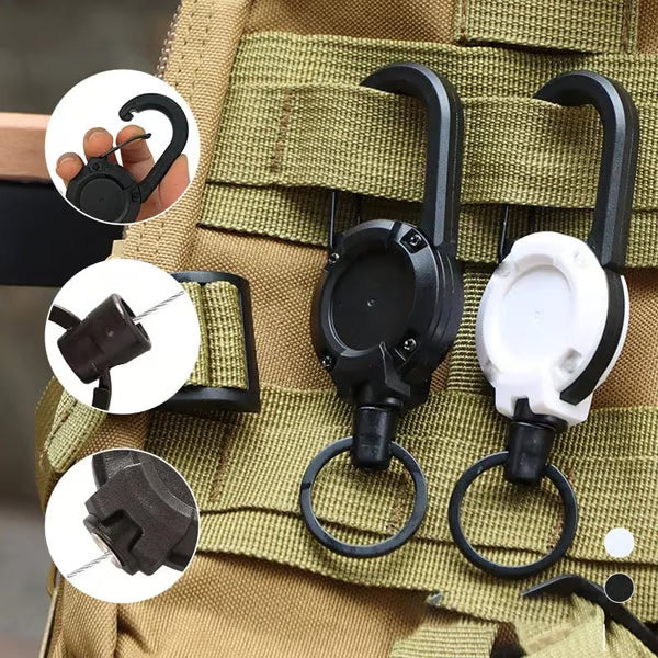 🔥Summer Hot Sale Promotion-49% OFF⏰-Outdoor Automatic Retractable Wire Rope Luya Tactical Keychain
