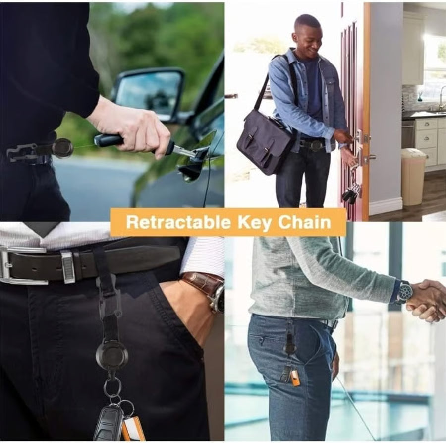 🔥Summer Hot Sale Promotion-49% OFF⏰-Outdoor Automatic Retractable Wire Rope Luya Tactical Keychain